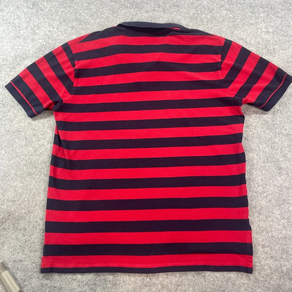 Polo Ralph Lauren Vintage Mens Polo Shirt XXL Red Striped Short Sleeve